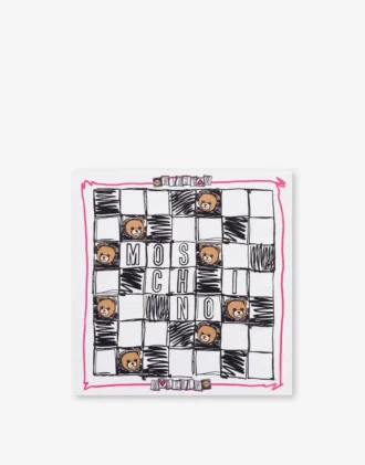 Printed silk crepe scarf