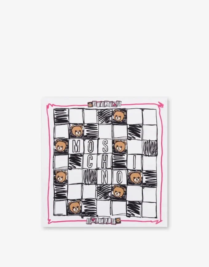 Printed silk crepe scarf