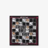 Printed silk crepe scarf