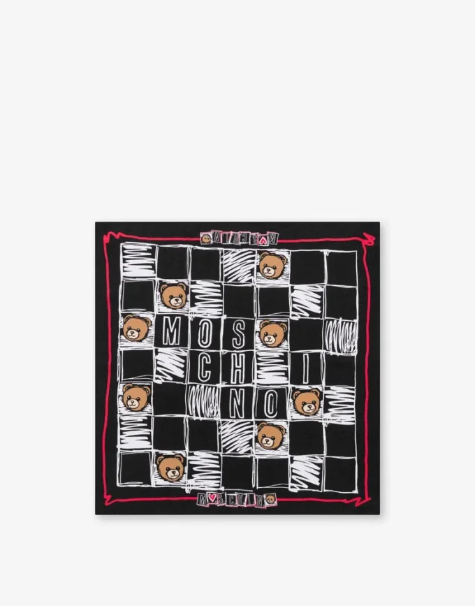 Printed silk crepe scarf