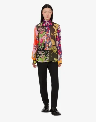 Printed silk georgette shirt