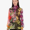 Printed silk georgette shirt