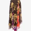 Printed silk goergette skirt