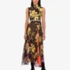 Printed silk goergette skirt