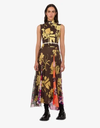 Printed silk goergette skirt