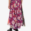 Printed silk goergette skirt