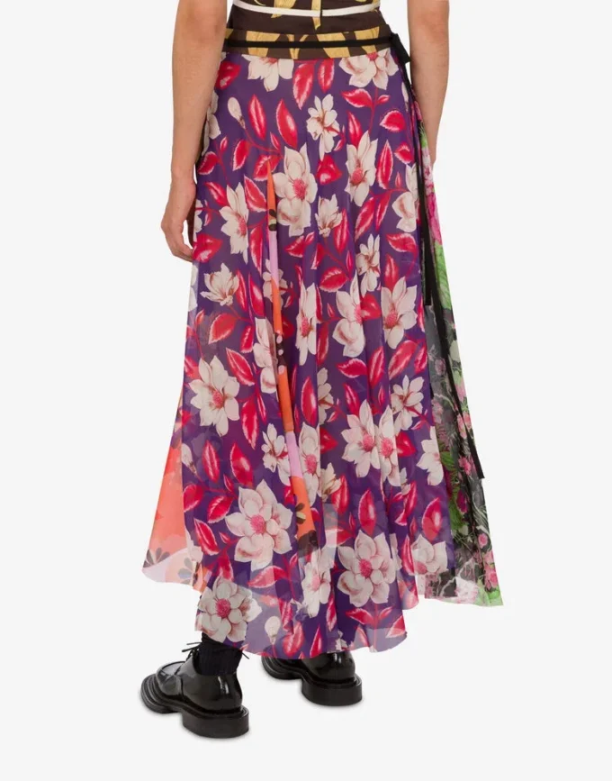 Printed silk goergette skirt