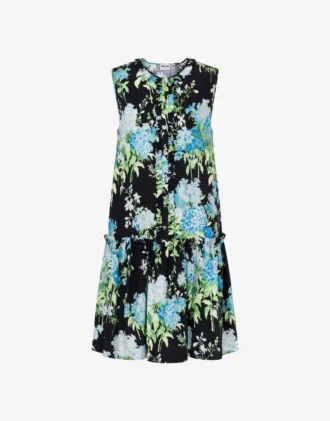 Printed silk satin dress