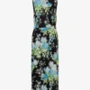 Printed silk satin dress