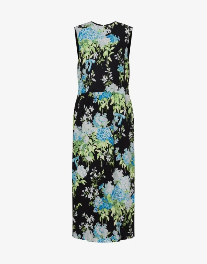 Printed silk satin dress