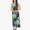 Printed silk satin dress