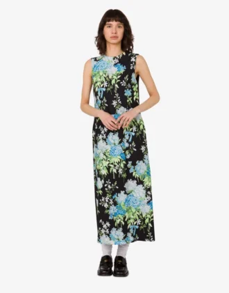 Printed silk satin dress
