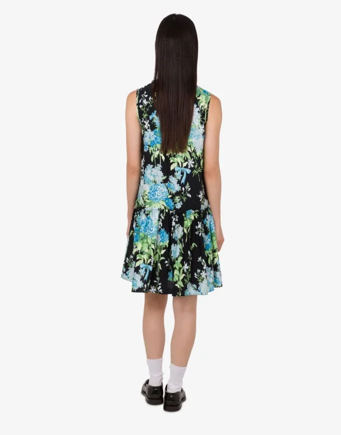 Printed silk satin dress