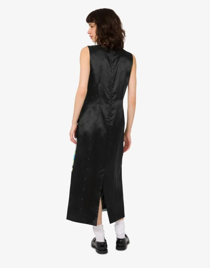 Printed silk satin dress