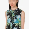Printed silk satin dress