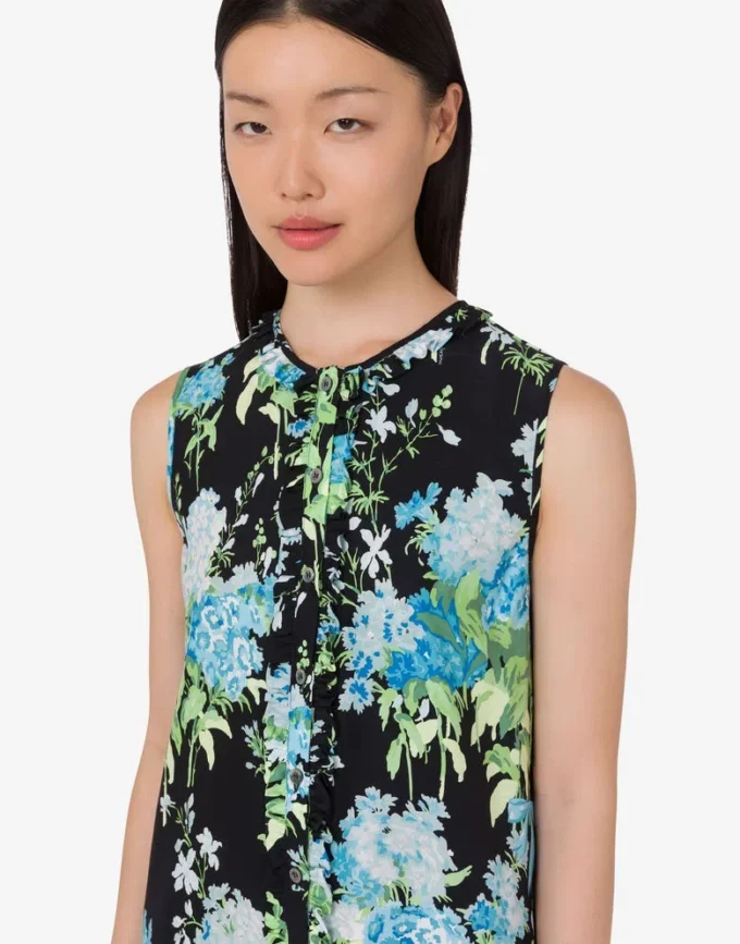 Printed silk satin dress