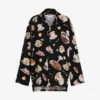 Printed silk satin shirt