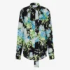 Printed silk satin shirt