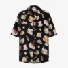 Printed silk satin shirt