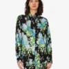 Printed silk satin shirt