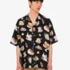 Printed silk satin shirt