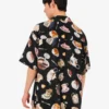 Printed silk satin shirt