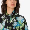Printed silk satin shirt