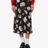 Printed silk satin skirt