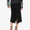 Printed silk satin skirt