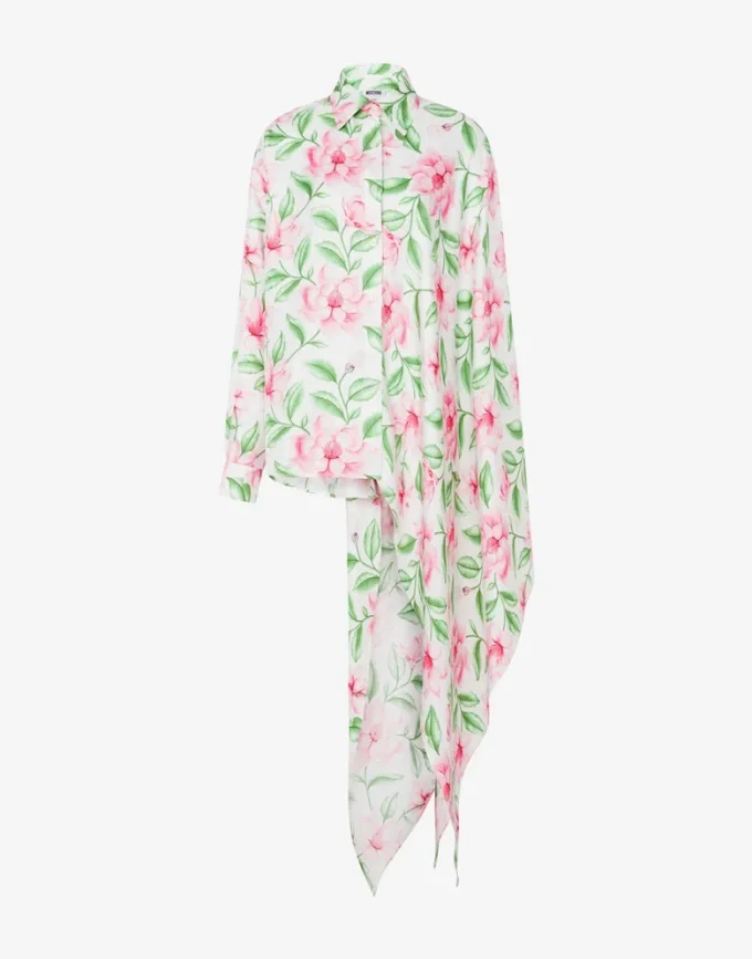 Printed silk twill shirt