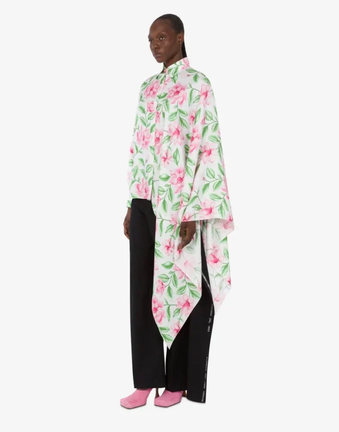 Printed silk twill shirt