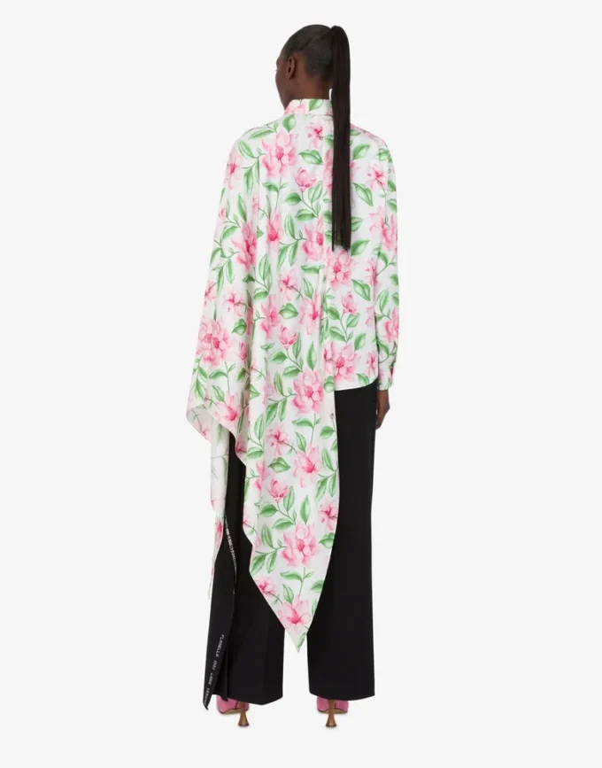 Printed silk twill shirt
