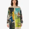 Printed silk twill shirt