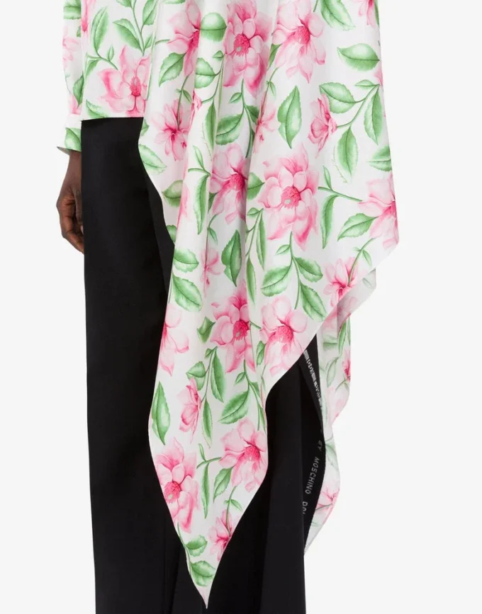 Printed silk twill shirt