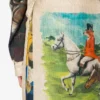 Printed silk twill skirt