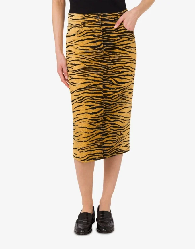 Printed stretch cotton gabardine skirt Printed stretch cotton gabardine skirt