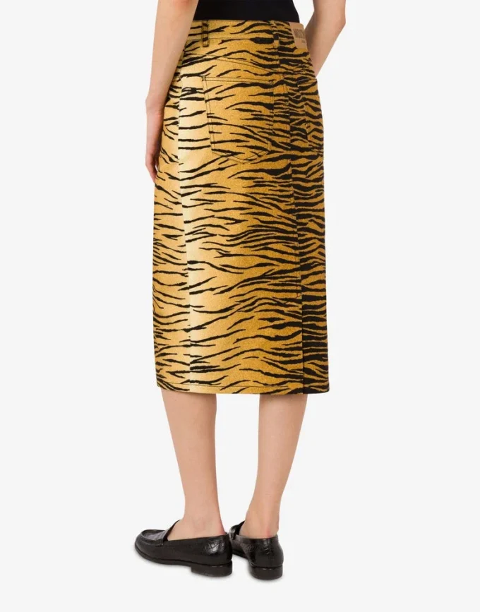 Printed stretch cotton gabardine skirt Printed stretch cotton gabardine skirt
