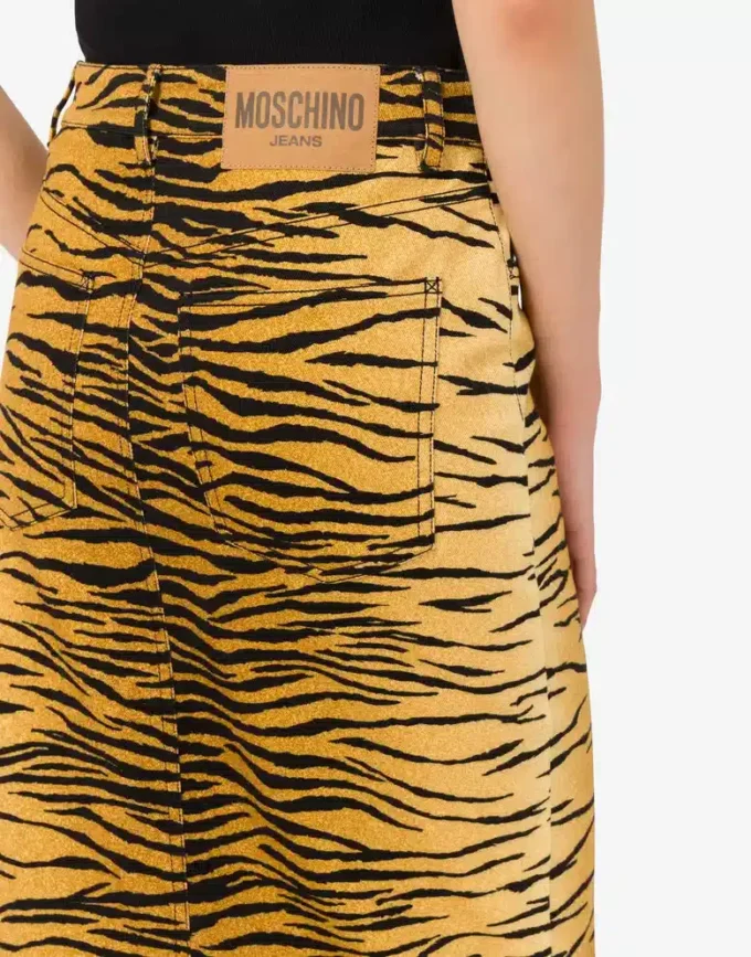Printed stretch cotton gabardine skirt Printed stretch cotton gabardine skirt
