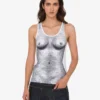Printed stretch cotton jersey top