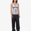 Printed stretch cotton jersey top