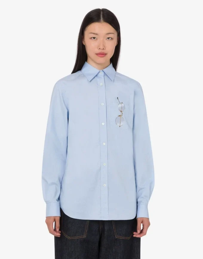 Printed stretch cotton poplin shirt Printed stretch cotton poplin shirt