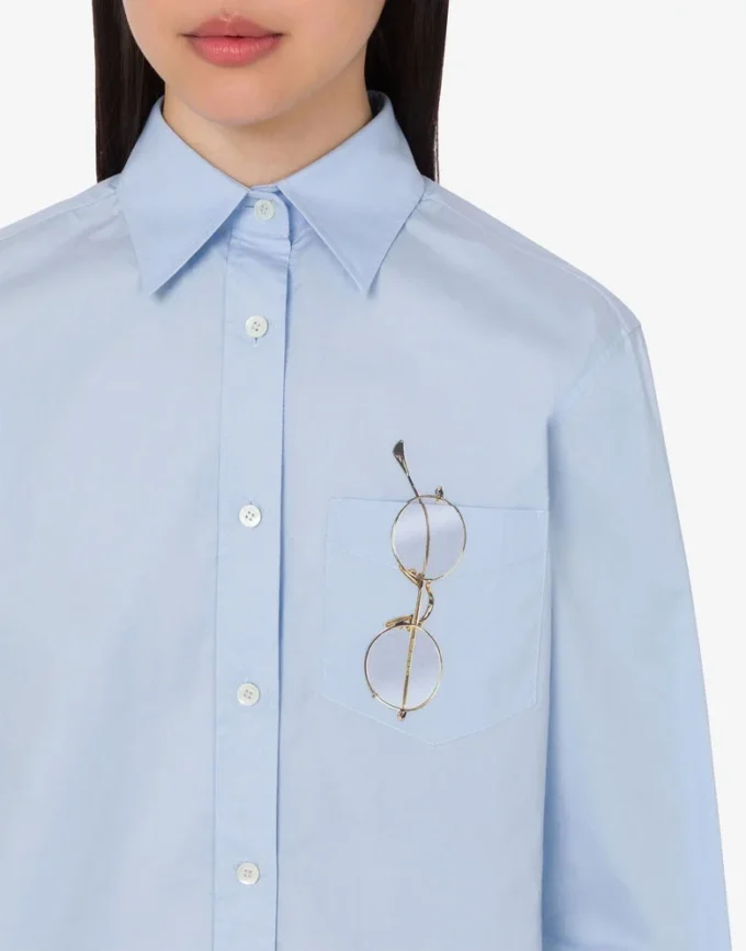 Printed stretch cotton poplin shirt Printed stretch cotton poplin shirt