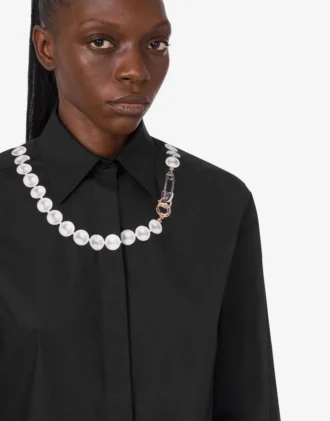 Printed stretch cotton poplin shirt
