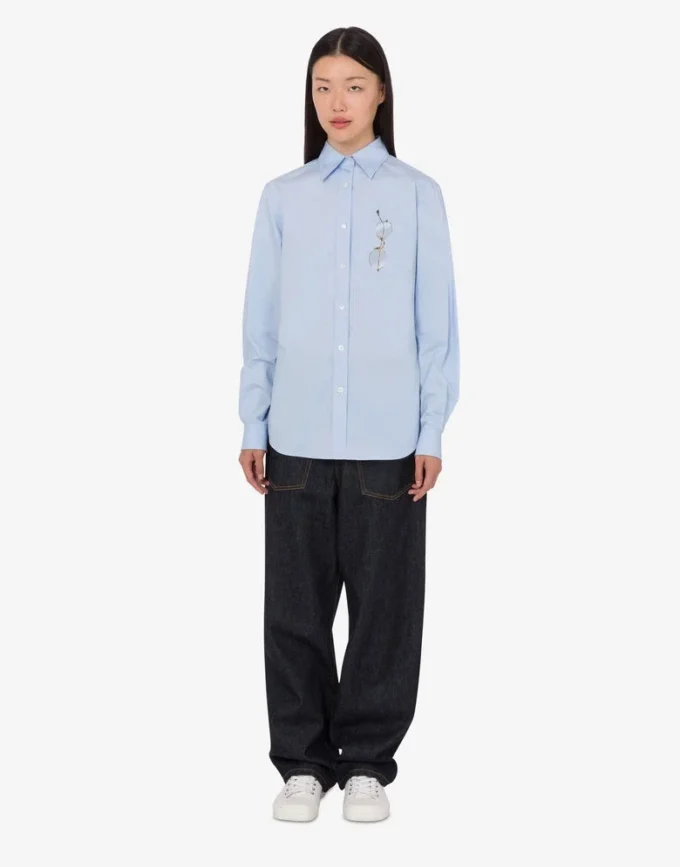 Printed stretch cotton poplin shirt Printed stretch cotton poplin shirt