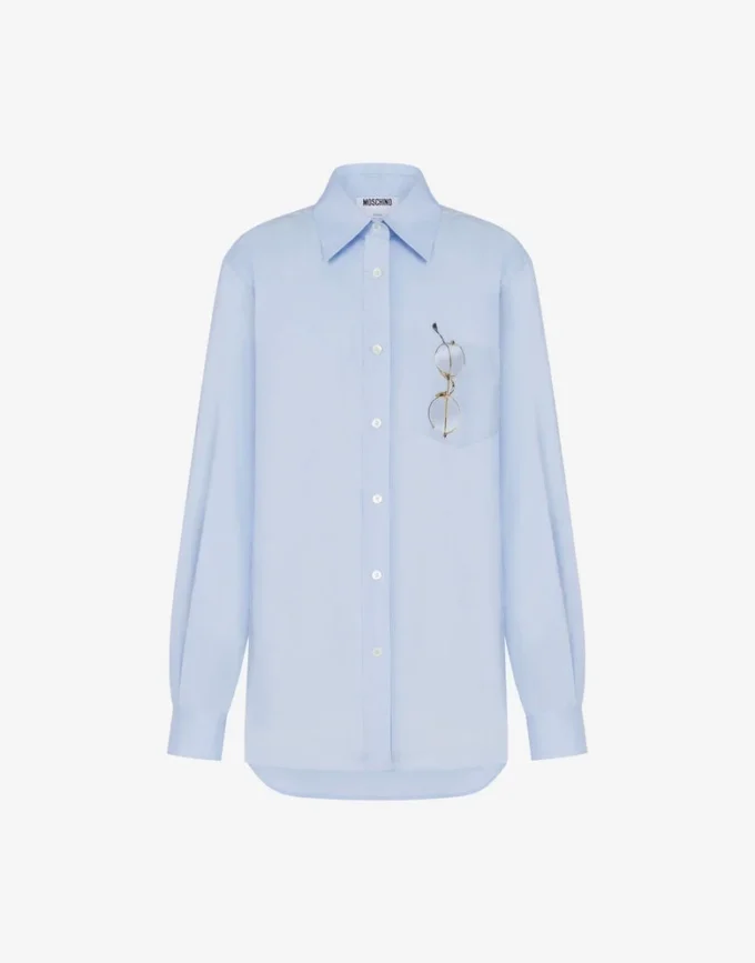 Printed stretch cotton poplin shirt Printed stretch cotton poplin shirt