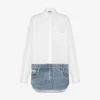 Printed stretch cotton poplin shirt