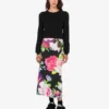 Printed stretch cotton skirt