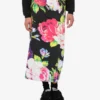 Printed stretch cotton skirt