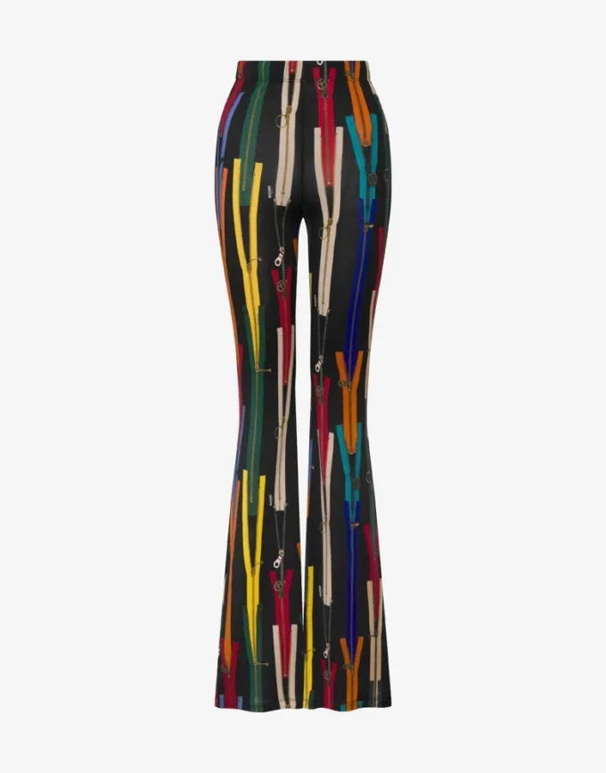 Printed stretch jersey pants