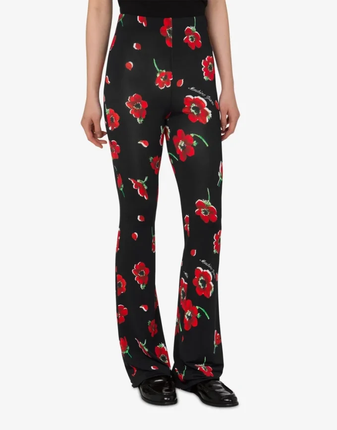 Printed stretch jersey pants